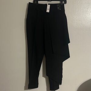 New York & Company Black Cropped Pants with Layered Detail